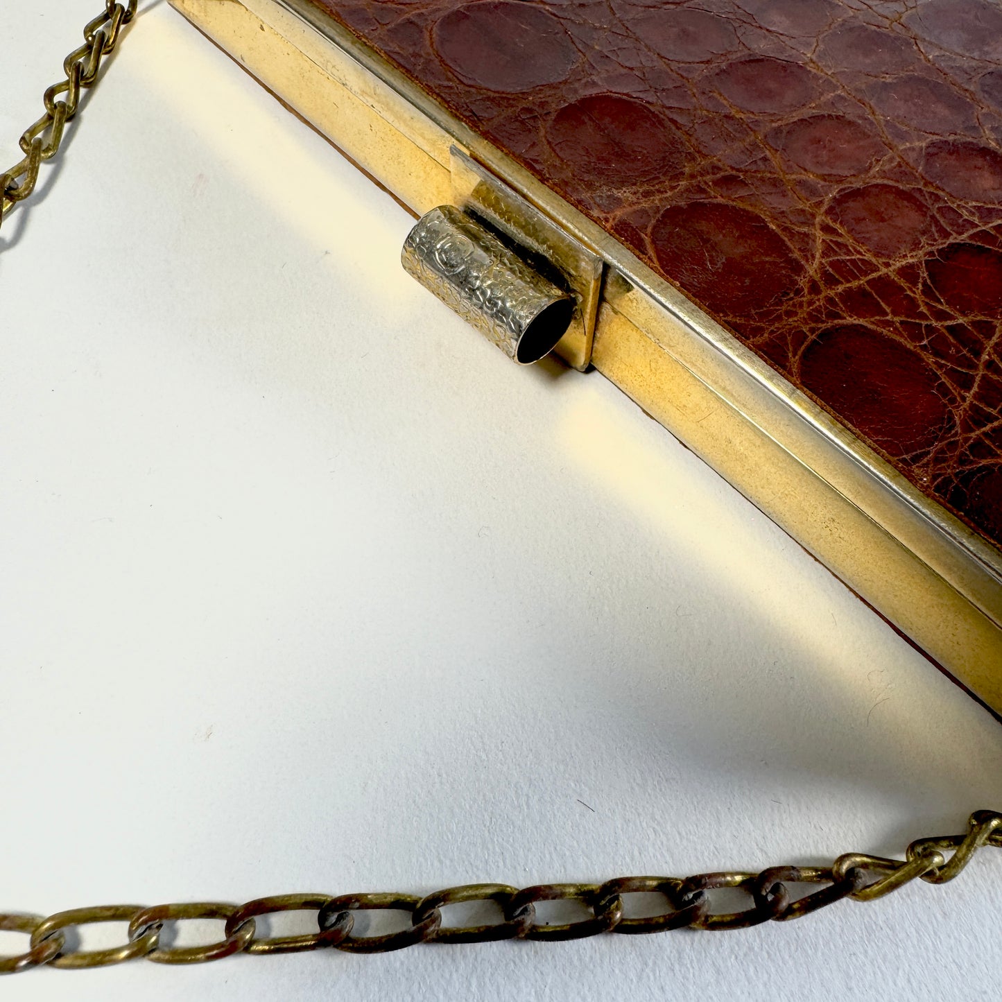 Vintage Crocodile Box Handbag