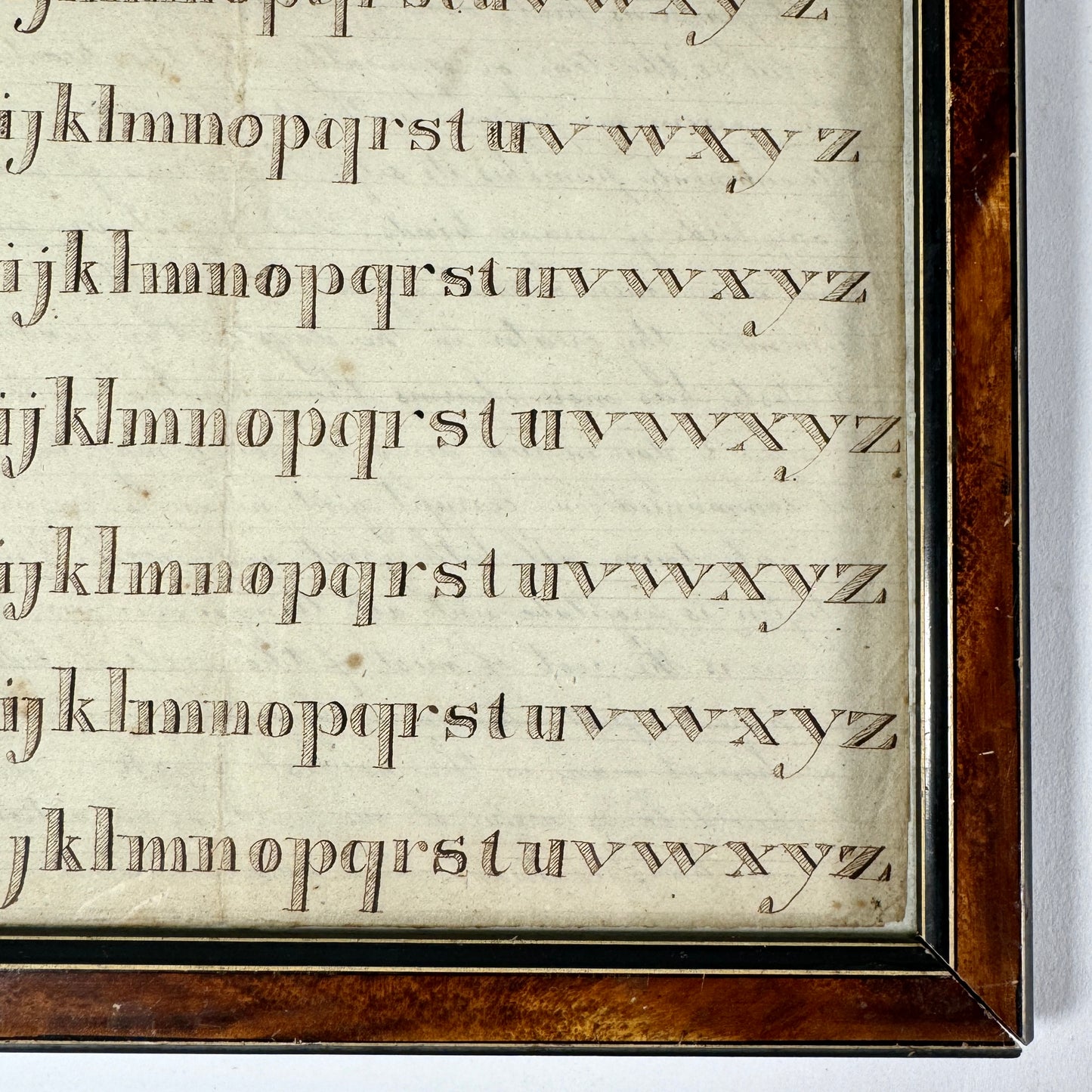 Antique Handwriting Sampler Framed