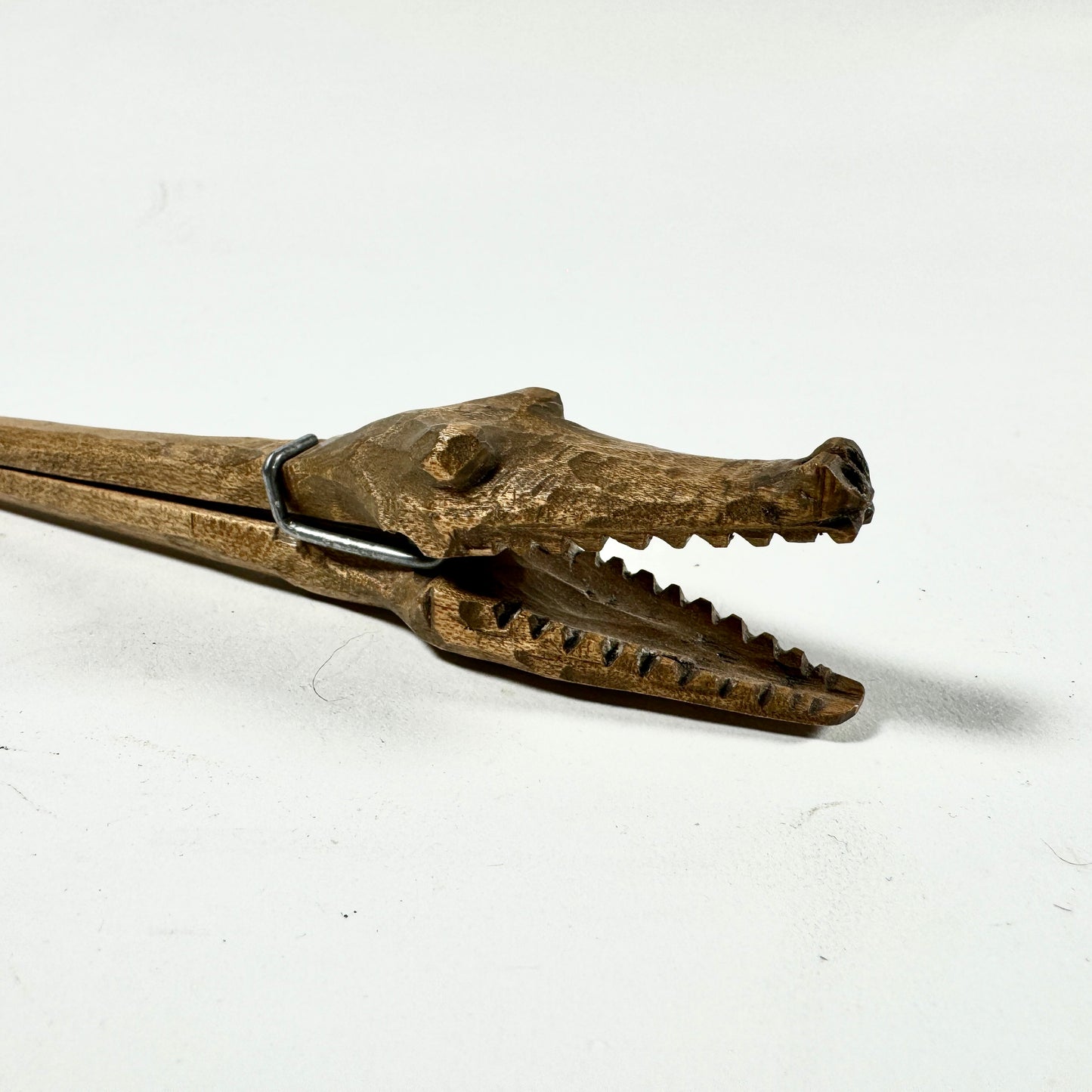 Vintage Folk Art Alligator Wood Glove Stretcher
