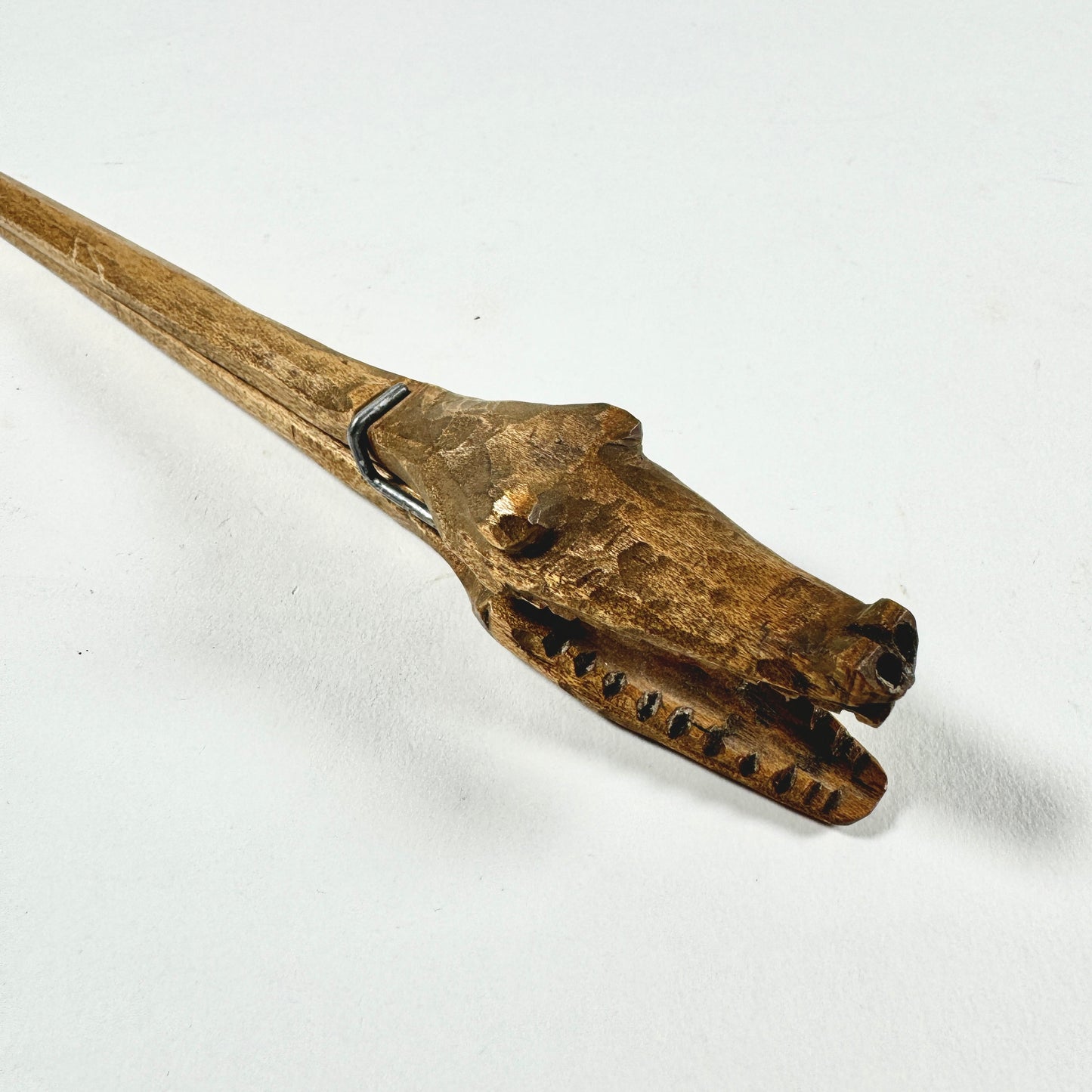 Vintage Folk Art Alligator Wood Glove Stretcher