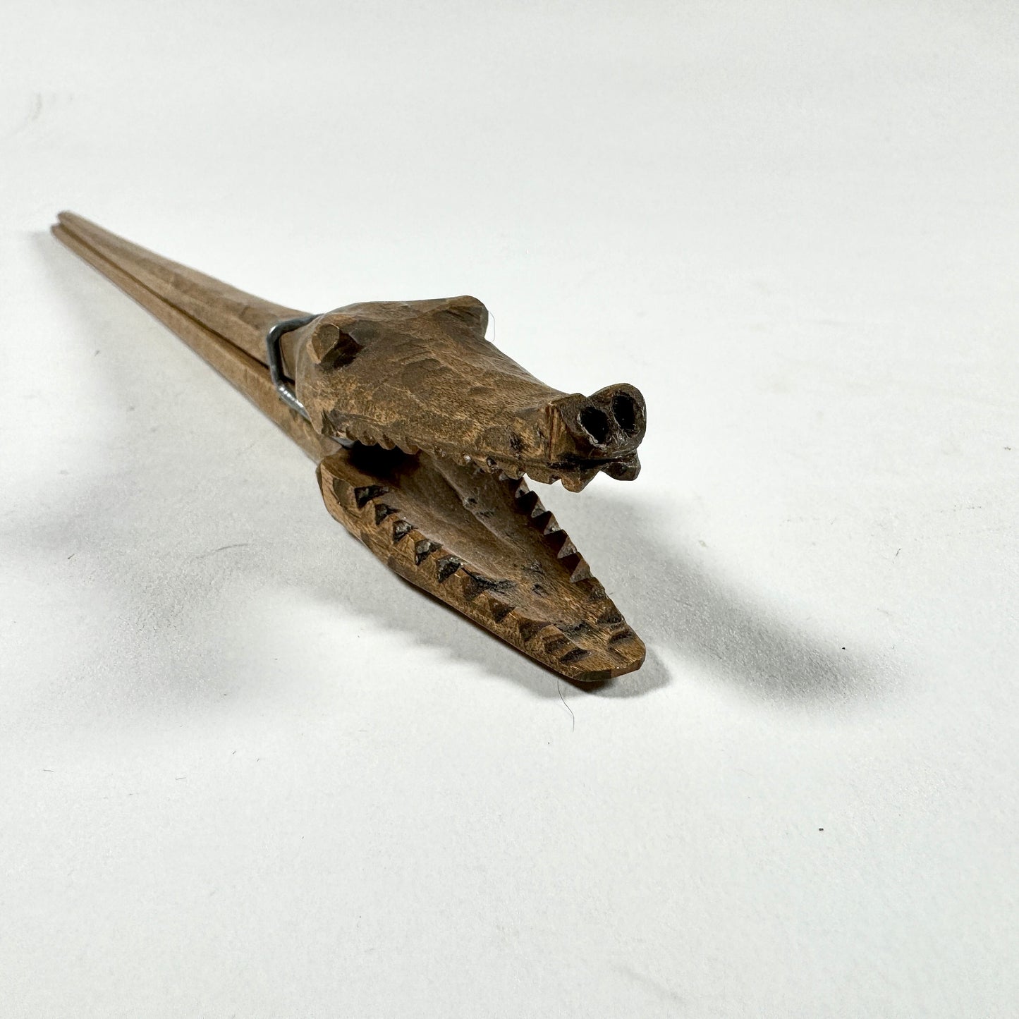 Vintage Folk Art Alligator Wood Glove Stretcher