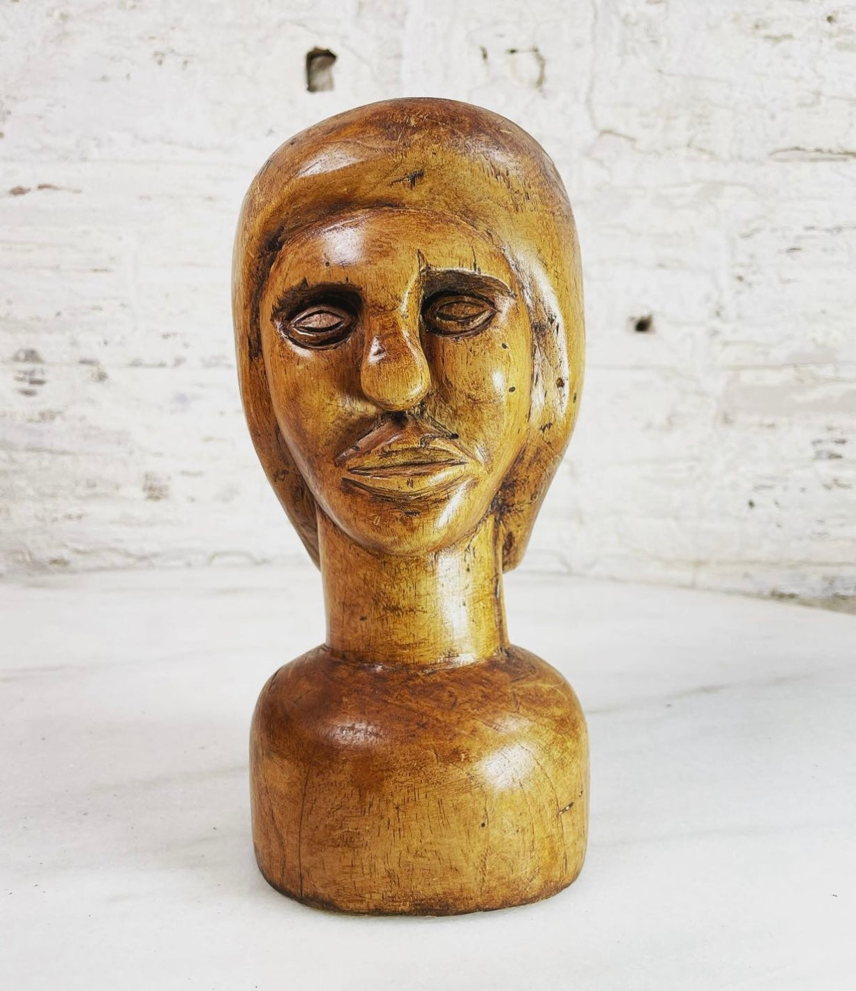 Vintage Wood Lady Bust