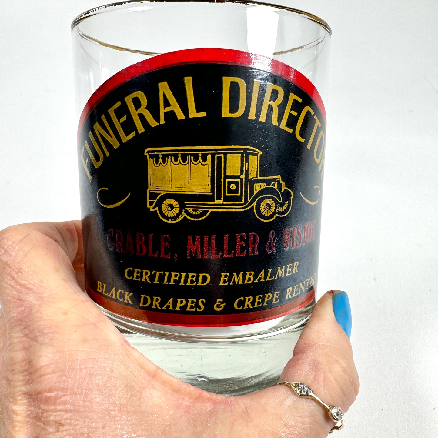 MCM Funeral Director Drinking Glasses Rare