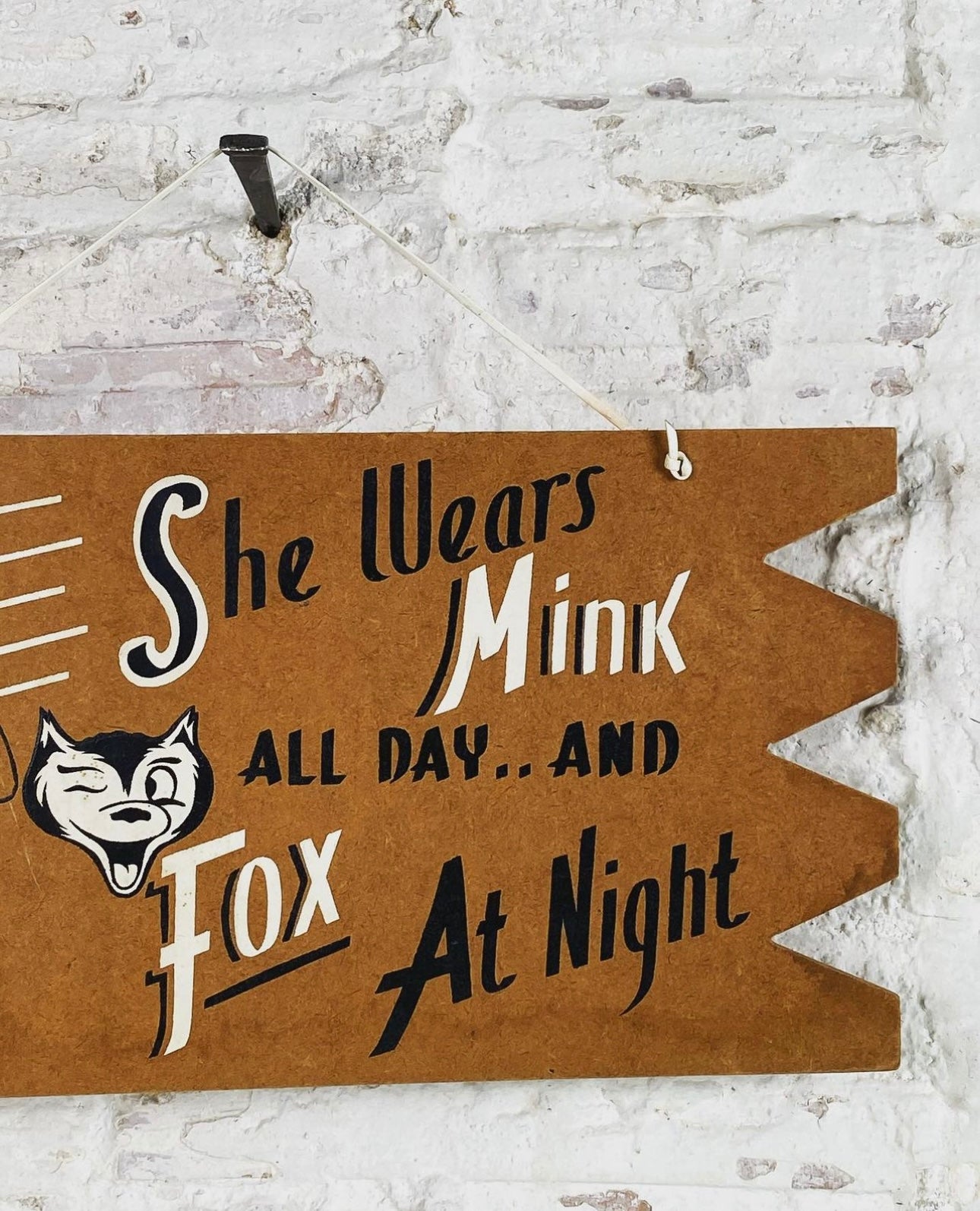 Foxy Woman Folk Art Sign Campy