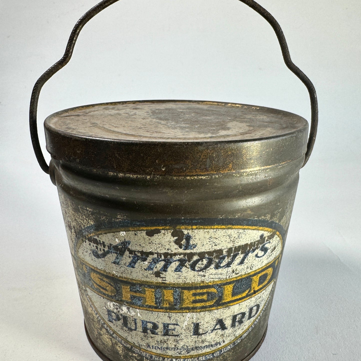 Vintage Armour's Shield Pure Lard Bucket