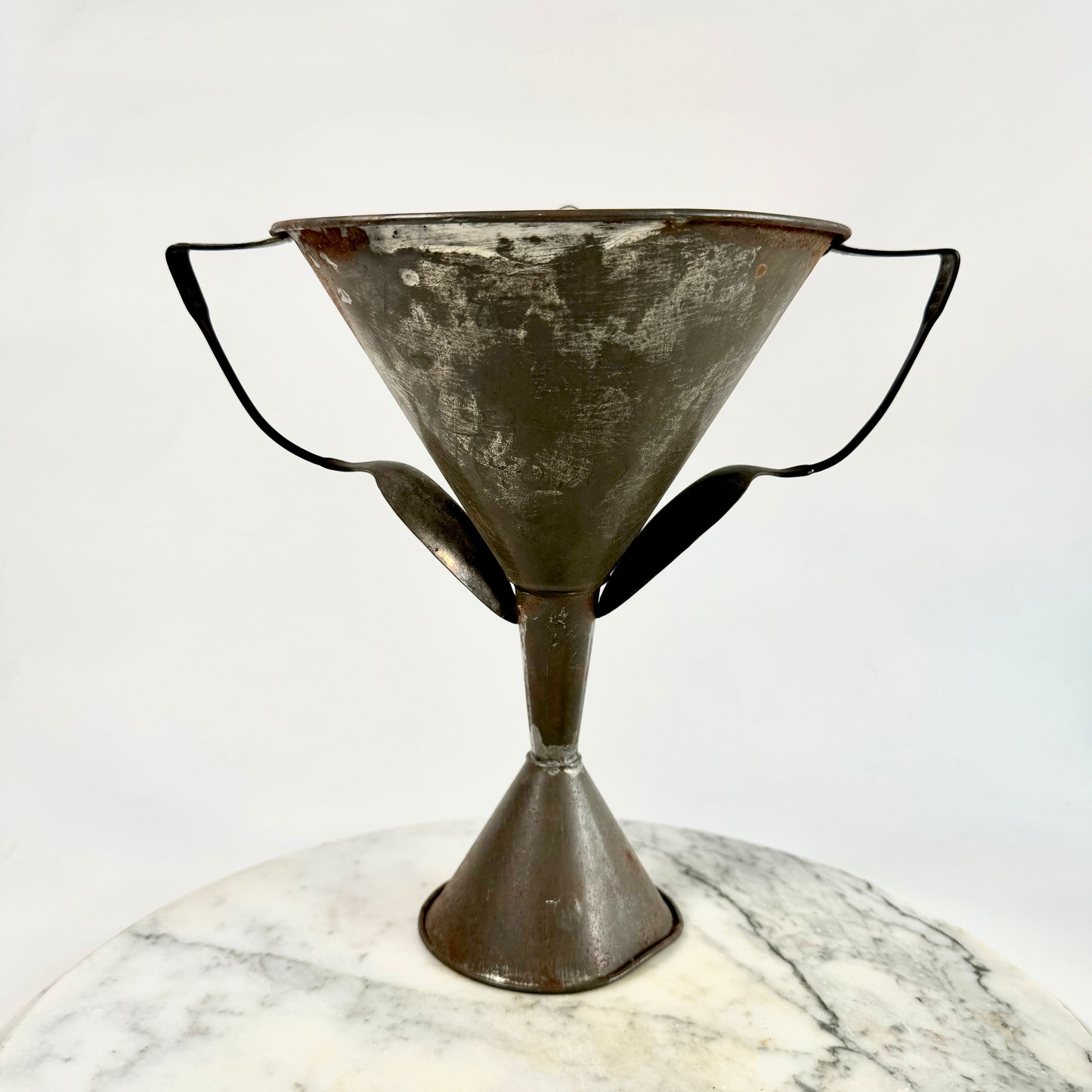 Unusual Vintage Folk Art Double Funnel Cup with Spoons