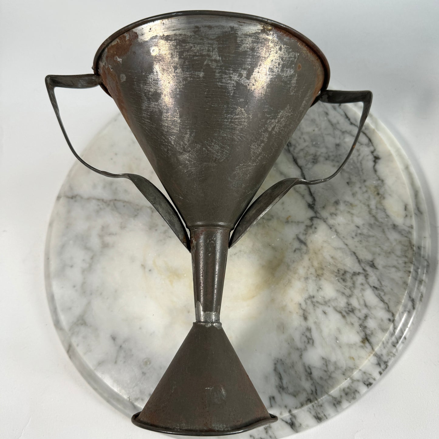 Unusual Vintage Folk Art Double Funnel Cup with Spoons