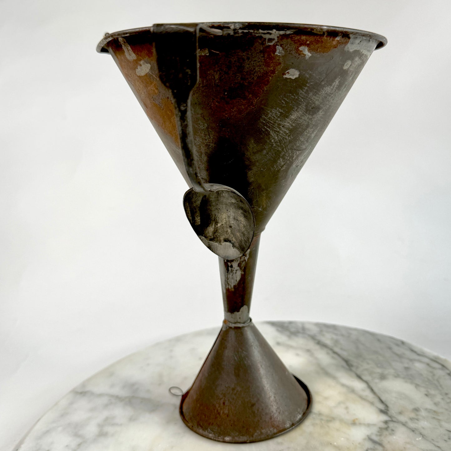 Unusual Vintage Folk Art Double Funnel Cup with Spoons