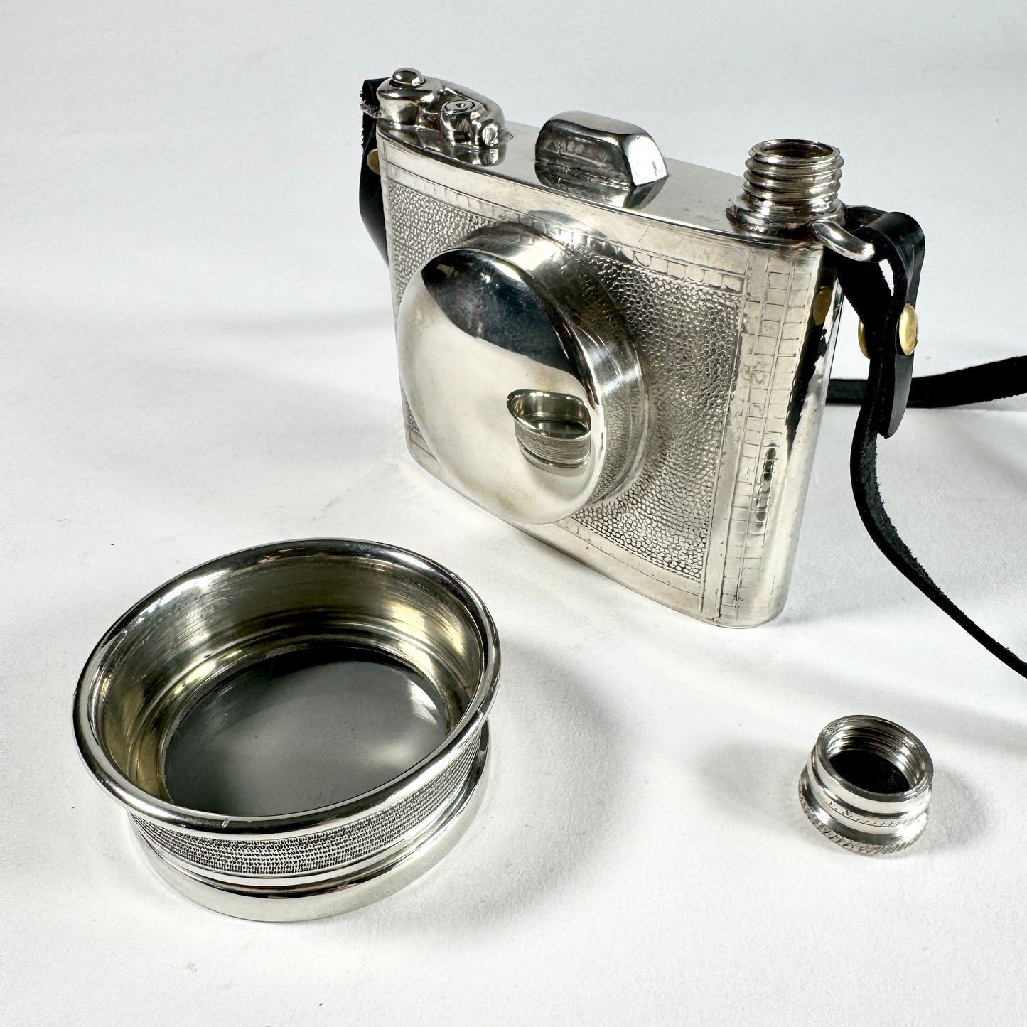 English Pewter Camera Flask Made in Sheffield England