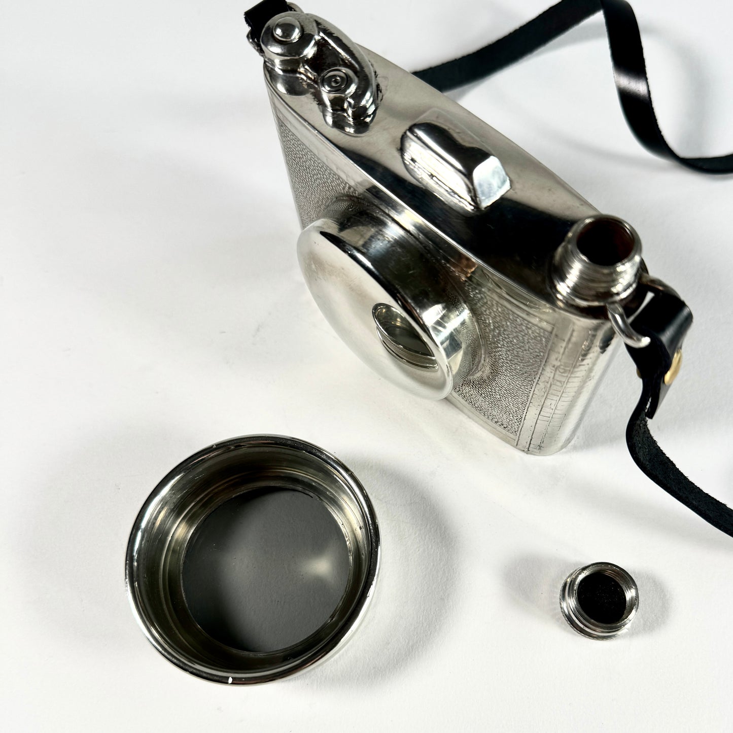 English Pewter Camera Flask Made in Sheffield England