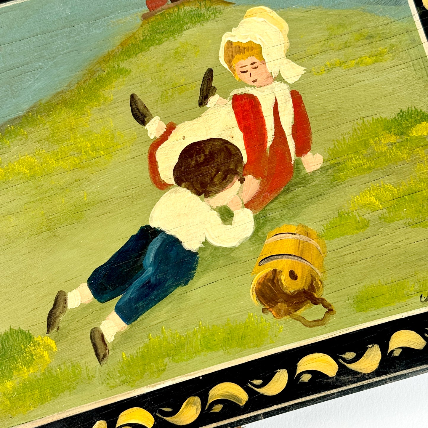 Jack & Jill Painted Folk Art Cigar Box by Sally Nolan