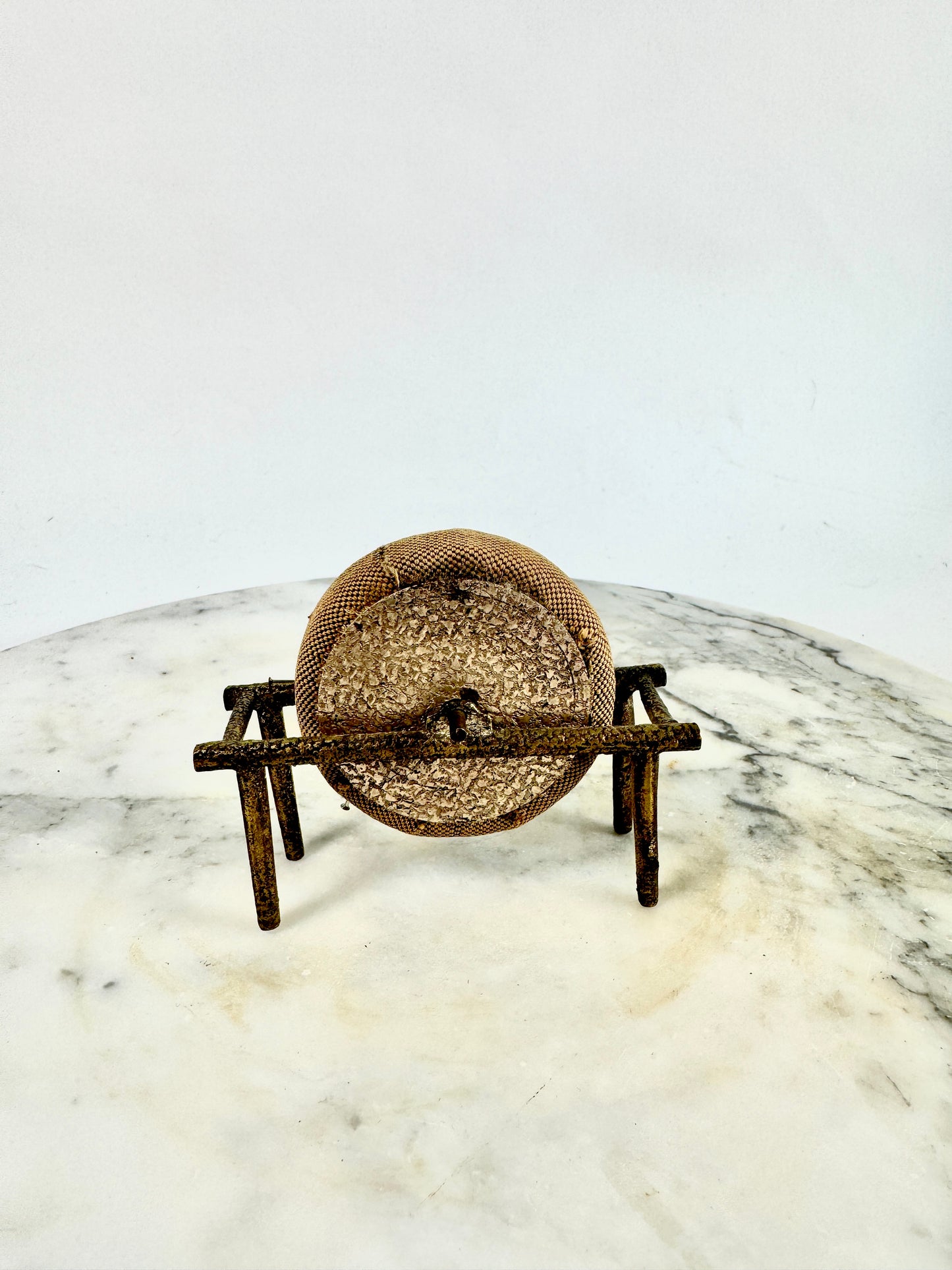 Vintage Stone Grinding Wheel  Pincushion