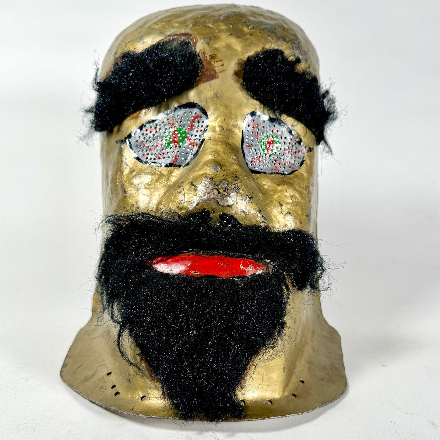 Vintage Metal Bearded Character Mask