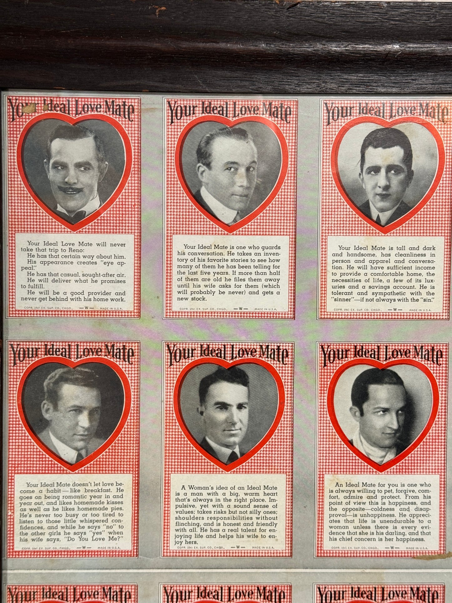 Ideal Mate Dating Cards Uncut from Coin-op Machine