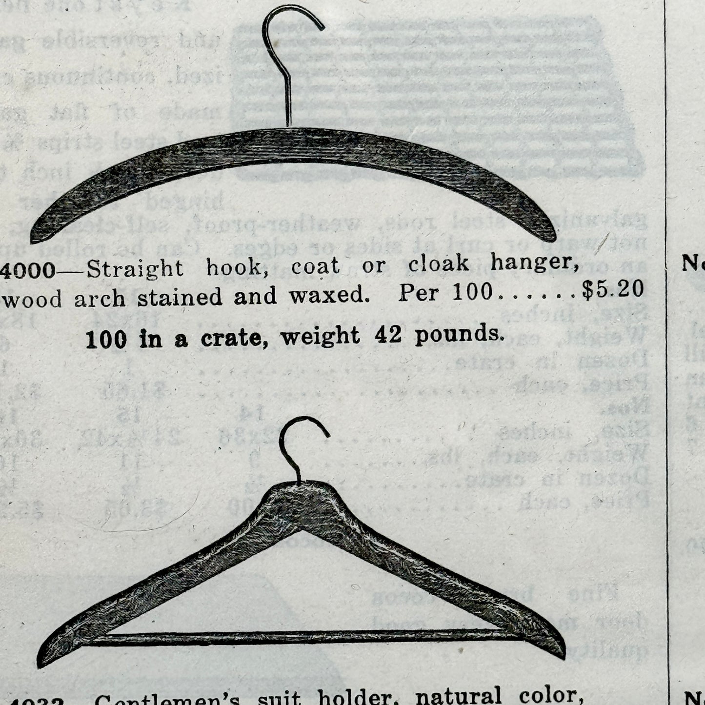 Framed Clothing Hanger Catalog Page