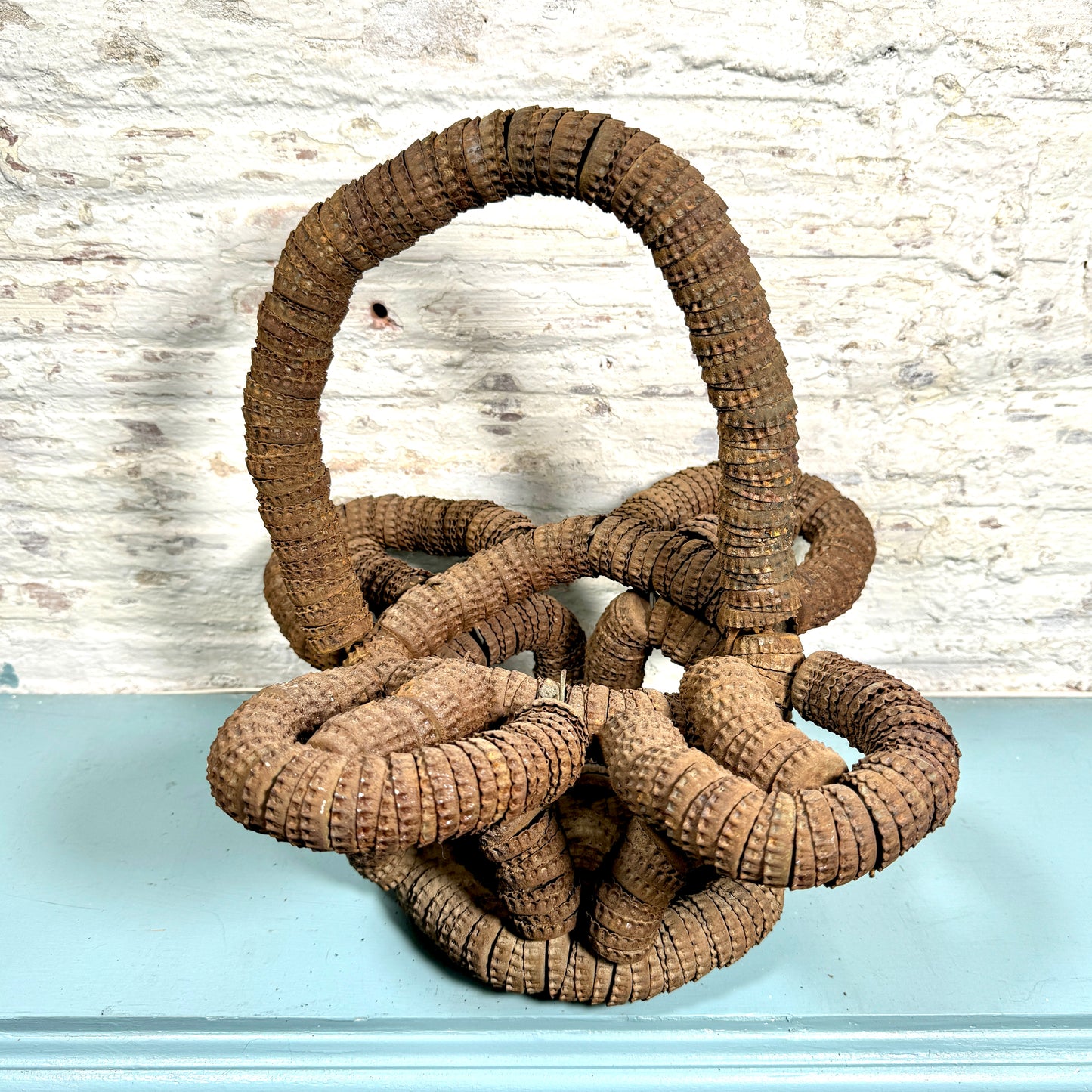 Vintage Tramp Art Bottle Cap Basket