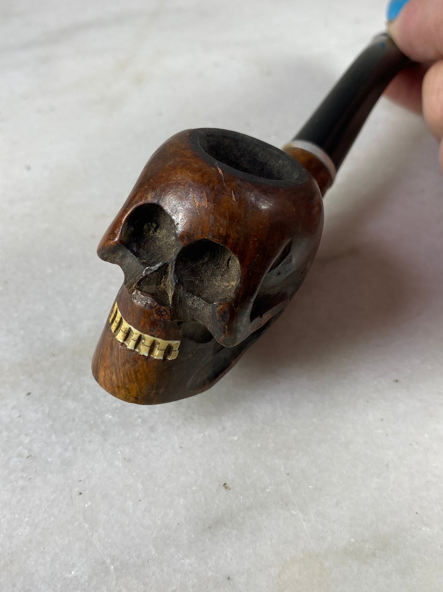 Briar Wood Skull Pipe