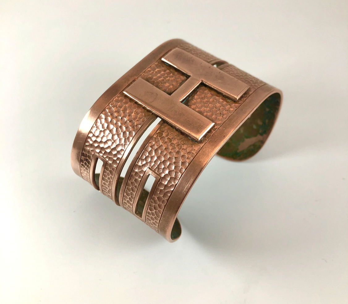 Copper Monogram Cuff Letter "H"