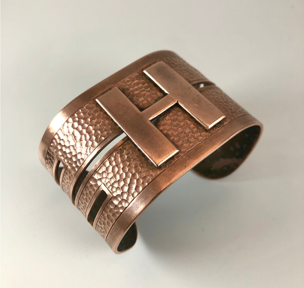 Copper Monogram Cuff Letter "H"