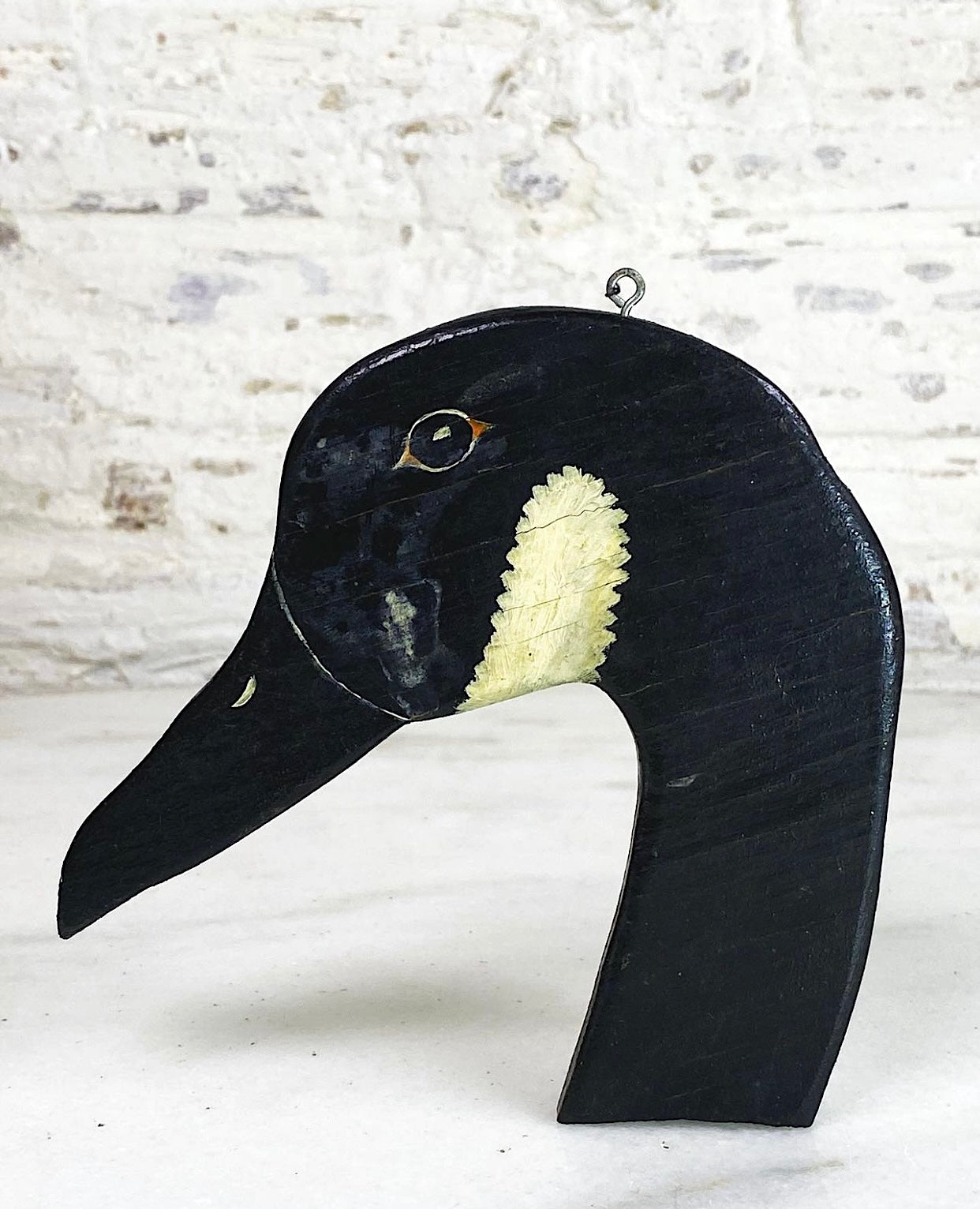 Folky Wooden Hand Painted Fowl Head