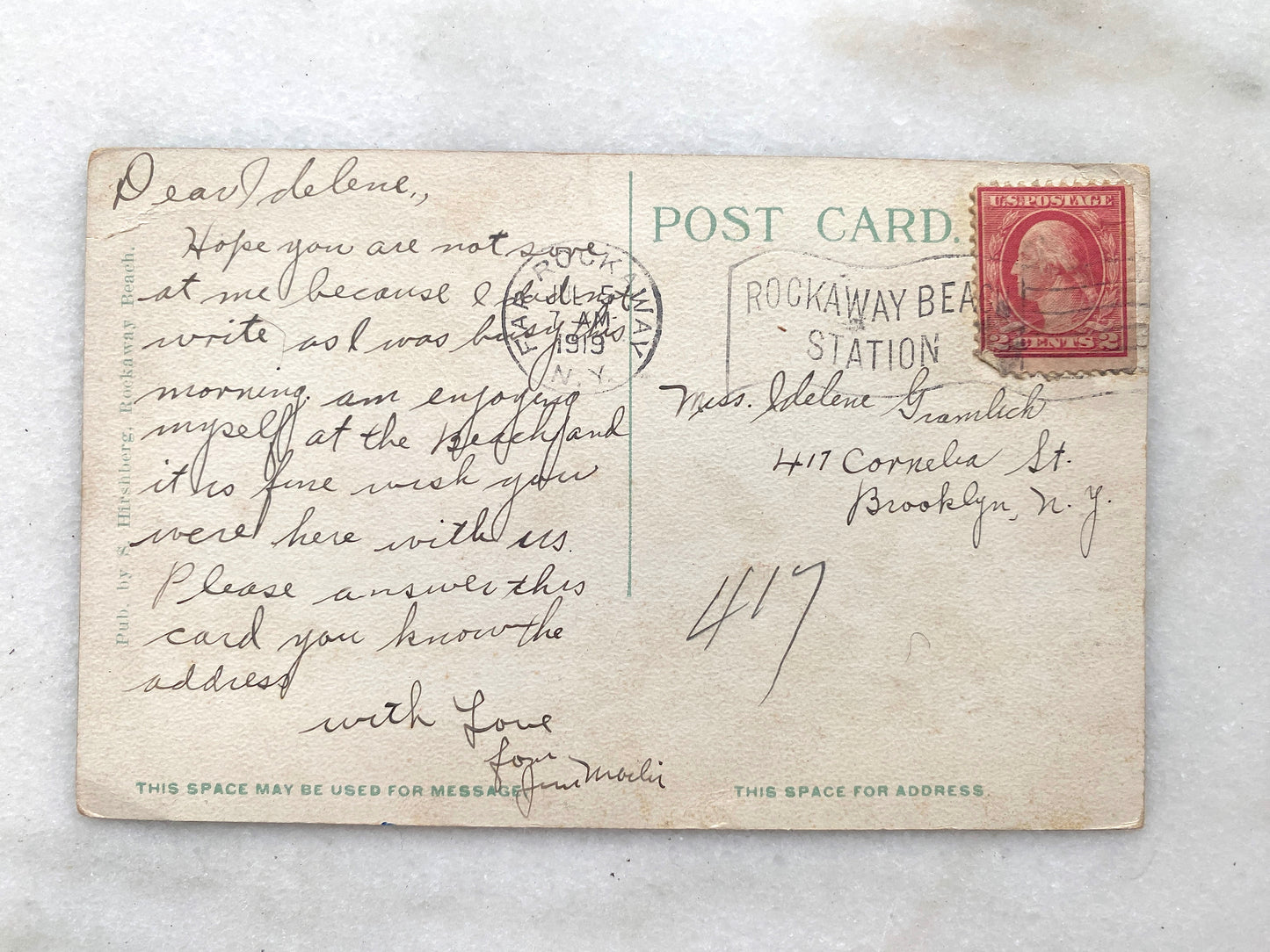 Rockaway Beach Color Postcard Vintage Postmarked