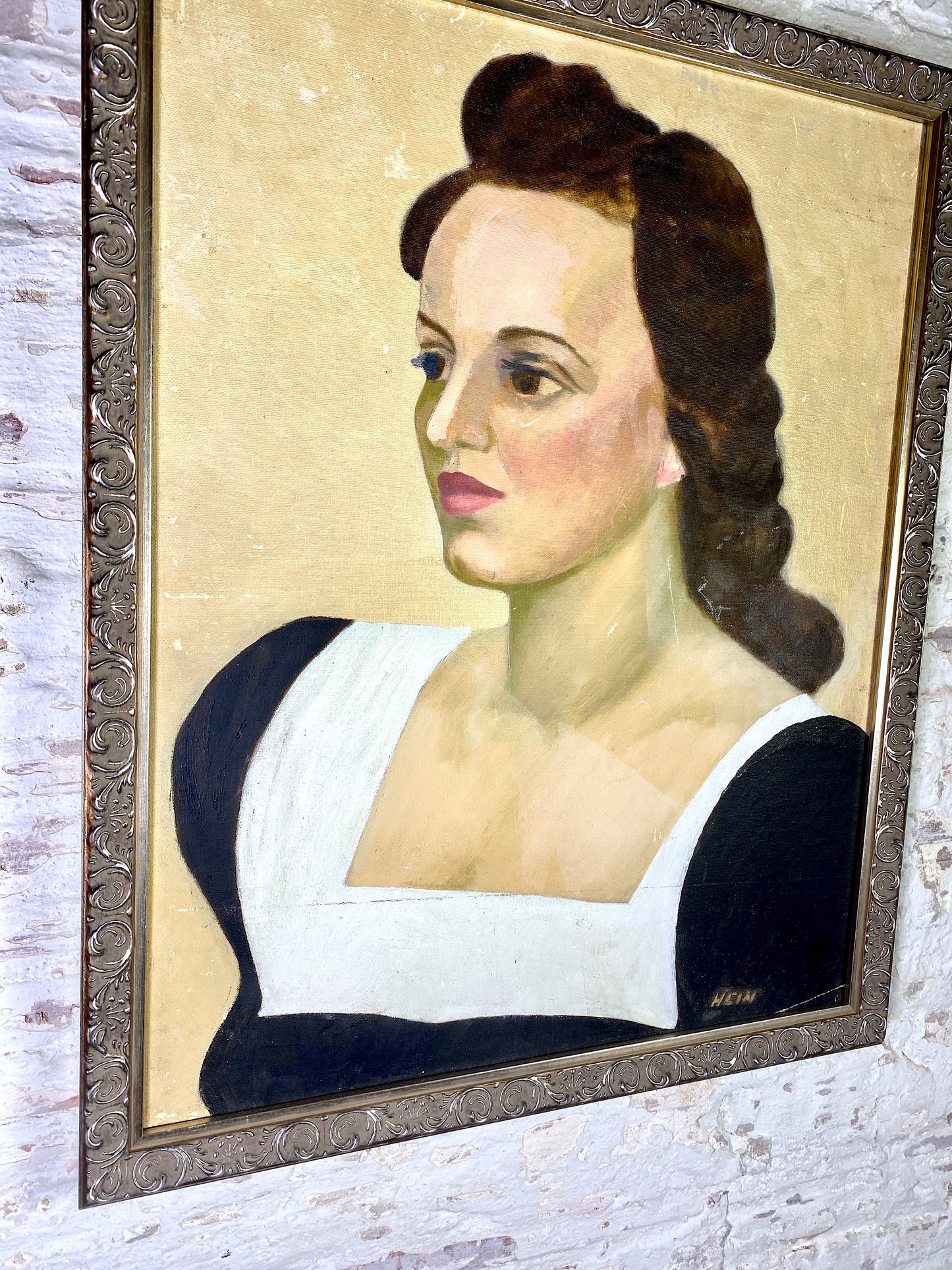 Portrait of a Lady, Signed Hein, Silver Frame