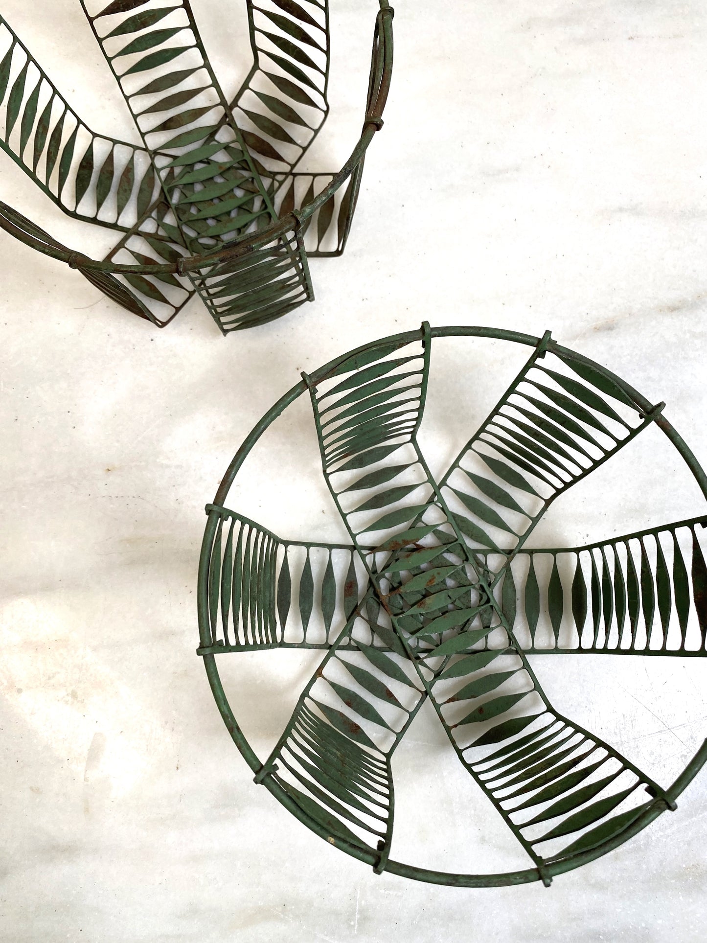 Metal Green Open Baskets