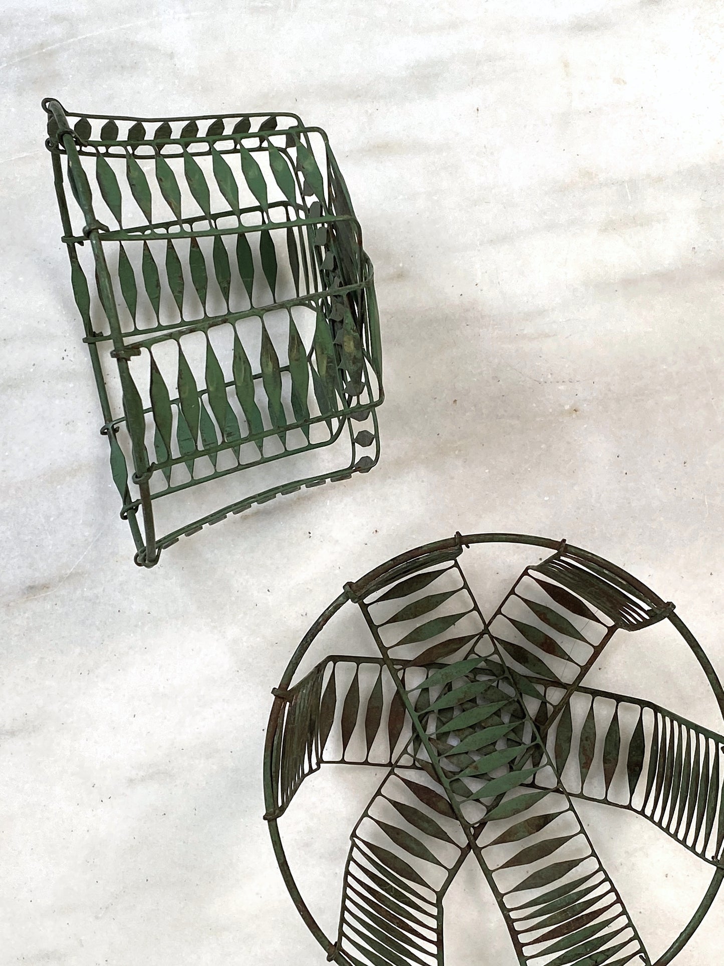 Metal Green Open Baskets
