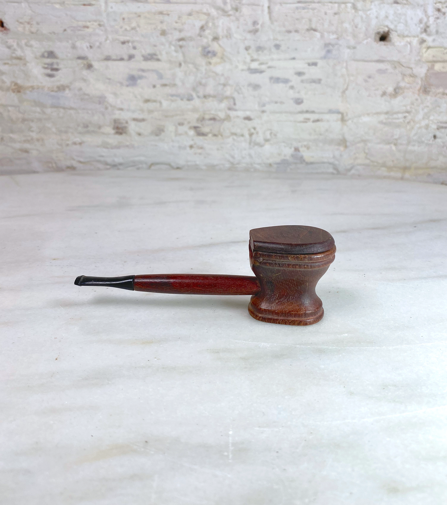 Vintage Wooden Toilet Pipe, Hinged Lid