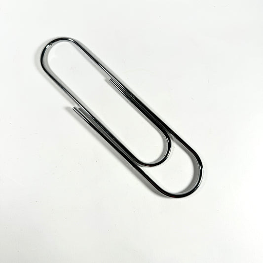 OVERSIZED VINTAGE CHROME PAPER CLIP