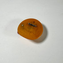 Load image into Gallery viewer, Vintage Butterscotch Bakelite Hat Brooch Cherries Rare
