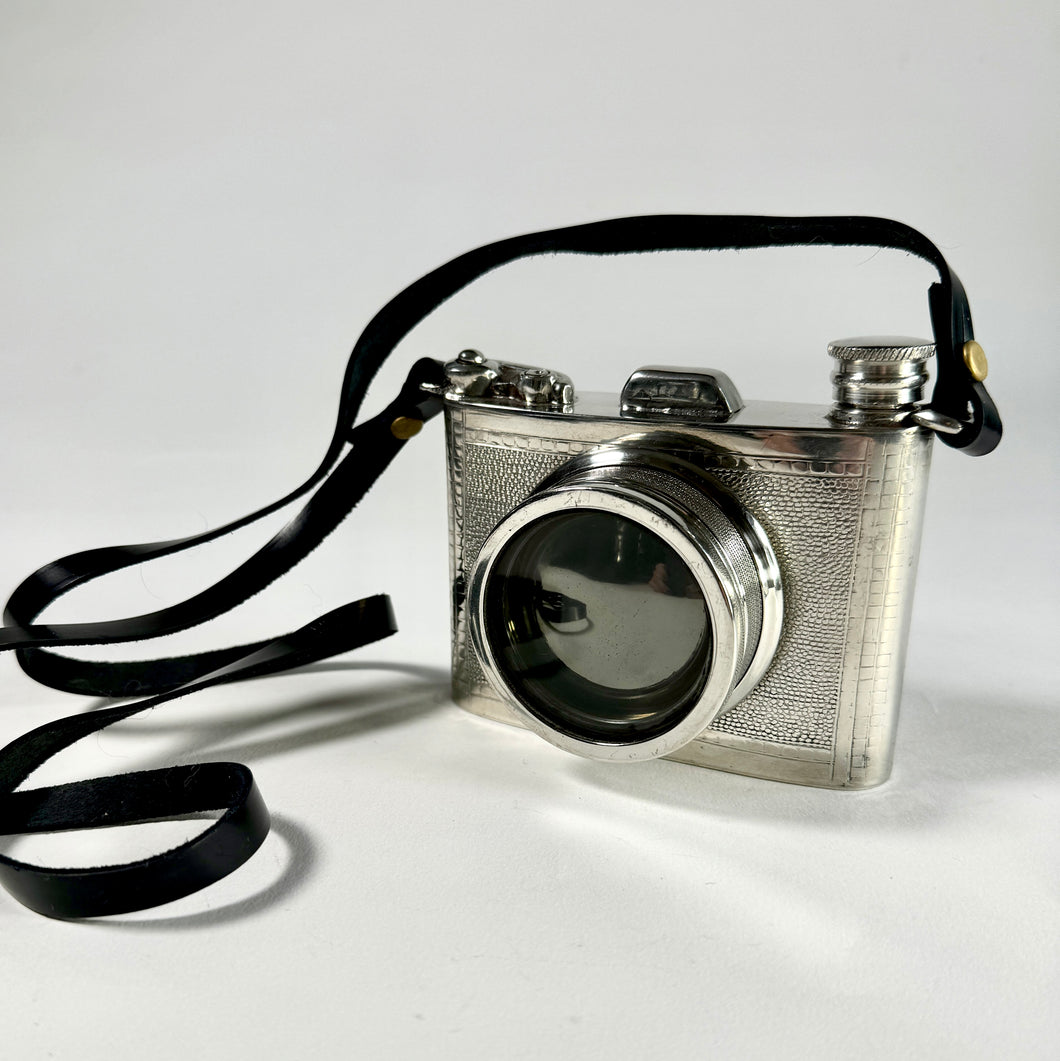 English Pewter Camera Flask Made in Sheffield England