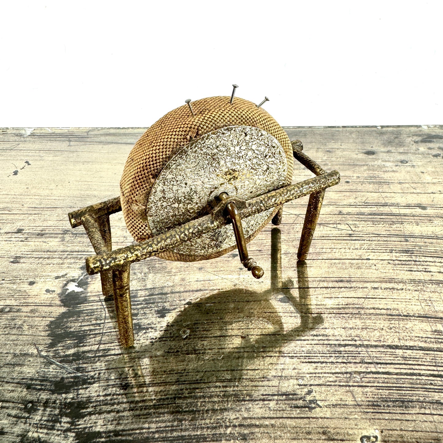 Vintage Stone Grinding Wheel  Pincushion