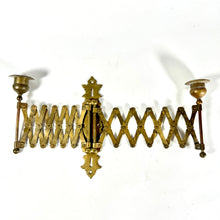 Load image into Gallery viewer, Antique Brass Expanding Piano Sconce
