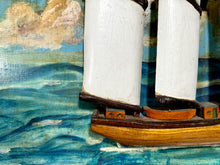 Load image into Gallery viewer, 1948, Sculptural Three Masted Schooner Painting
