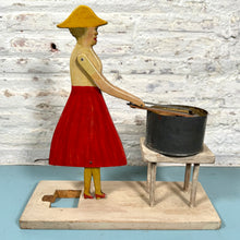 Load image into Gallery viewer, Wood Woman Doing the Washing
