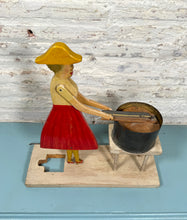 Load image into Gallery viewer, Wood Woman Doing the Washing
