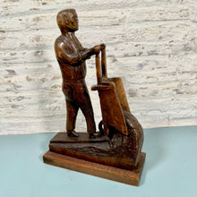 Load image into Gallery viewer, Vintage Wood Carved Working Man Primitive
