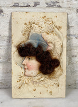 Load image into Gallery viewer, Antique Highly Embossed Fräulein with Real Hair Postcard, circa 1910
