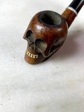 Load image into Gallery viewer, Briar Wood Skull Pipe
