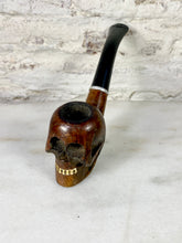 Load image into Gallery viewer, Briar Wood Skull Pipe
