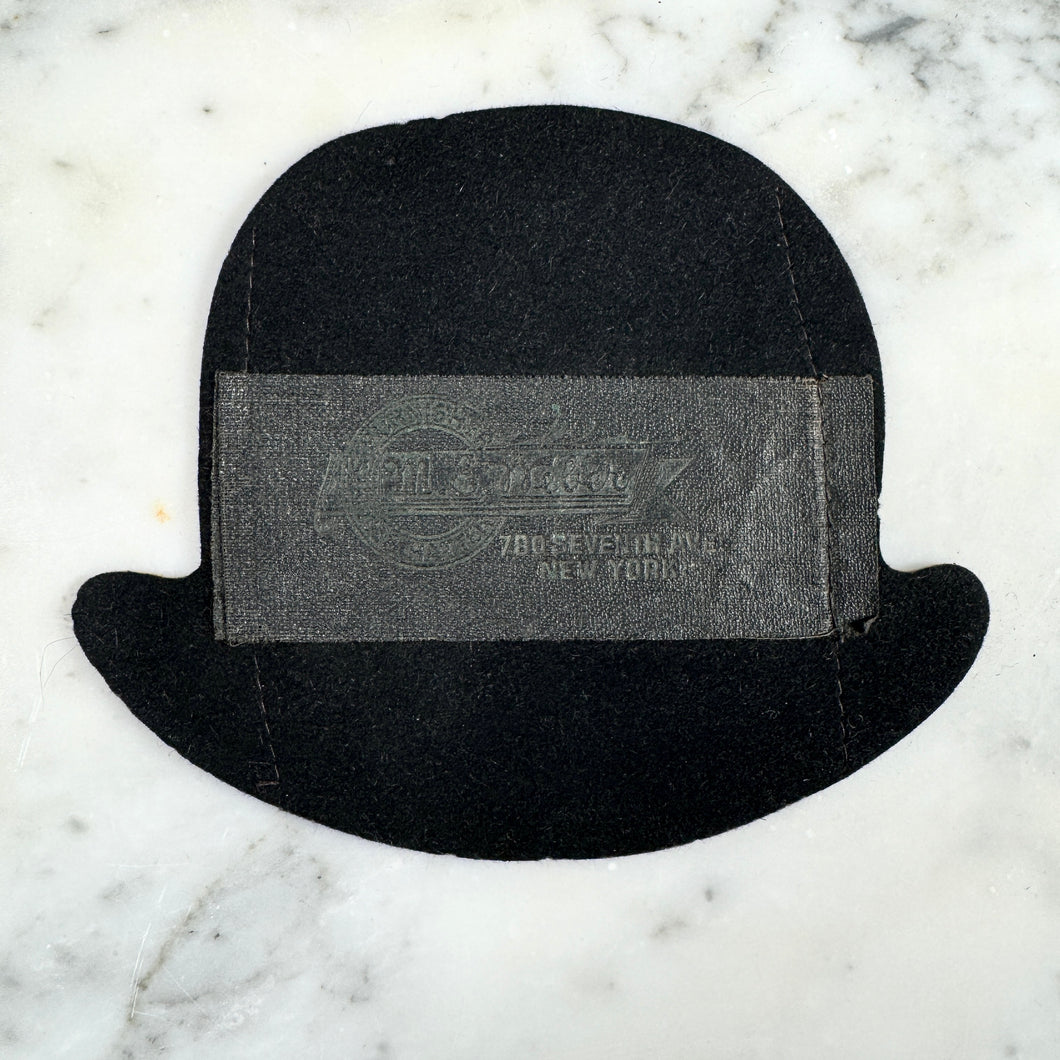 Vintage Felt Advertising Bowler Hat M. E. Weber Hat Supply