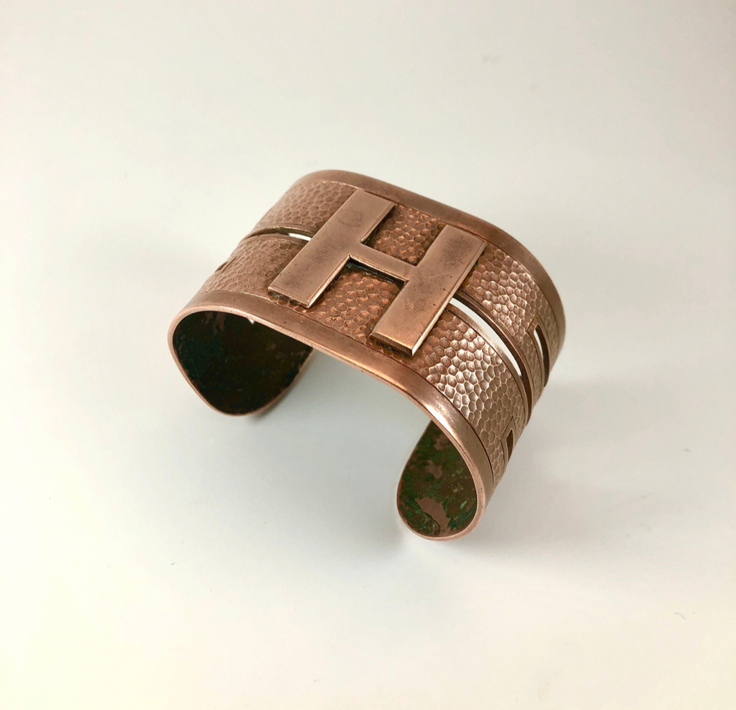 Copper Monogram Cuff Letter 