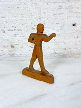 Load image into Gallery viewer, WPA Hand Carved Wood Figural Boxer Statue Folk Art
