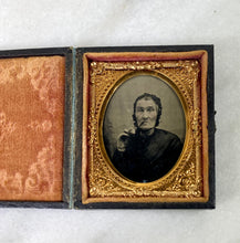 Load image into Gallery viewer, 1800&#39;s Smokin&#39; Granny Ambrotype in a Gold Frame, Booked Case
