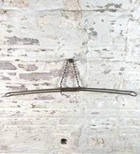 Load image into Gallery viewer, Antique Traveling Coat Hangers with handmade X-Stitched Case
