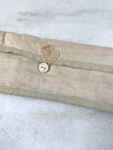 Load image into Gallery viewer, Antique Traveling Coat Hangers with handmade X-Stitched Case
