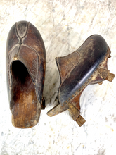 Load image into Gallery viewer, Chinese Wood Leather Metal Clogs 1900&#39;s
