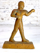 Load image into Gallery viewer, WPA Hand Carved Wood Figural Boxer Statue Folk Art
