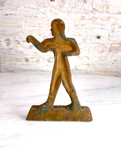 Load image into Gallery viewer, WPA Hand Carved Wood Figural Boxer Statue Folk Art
